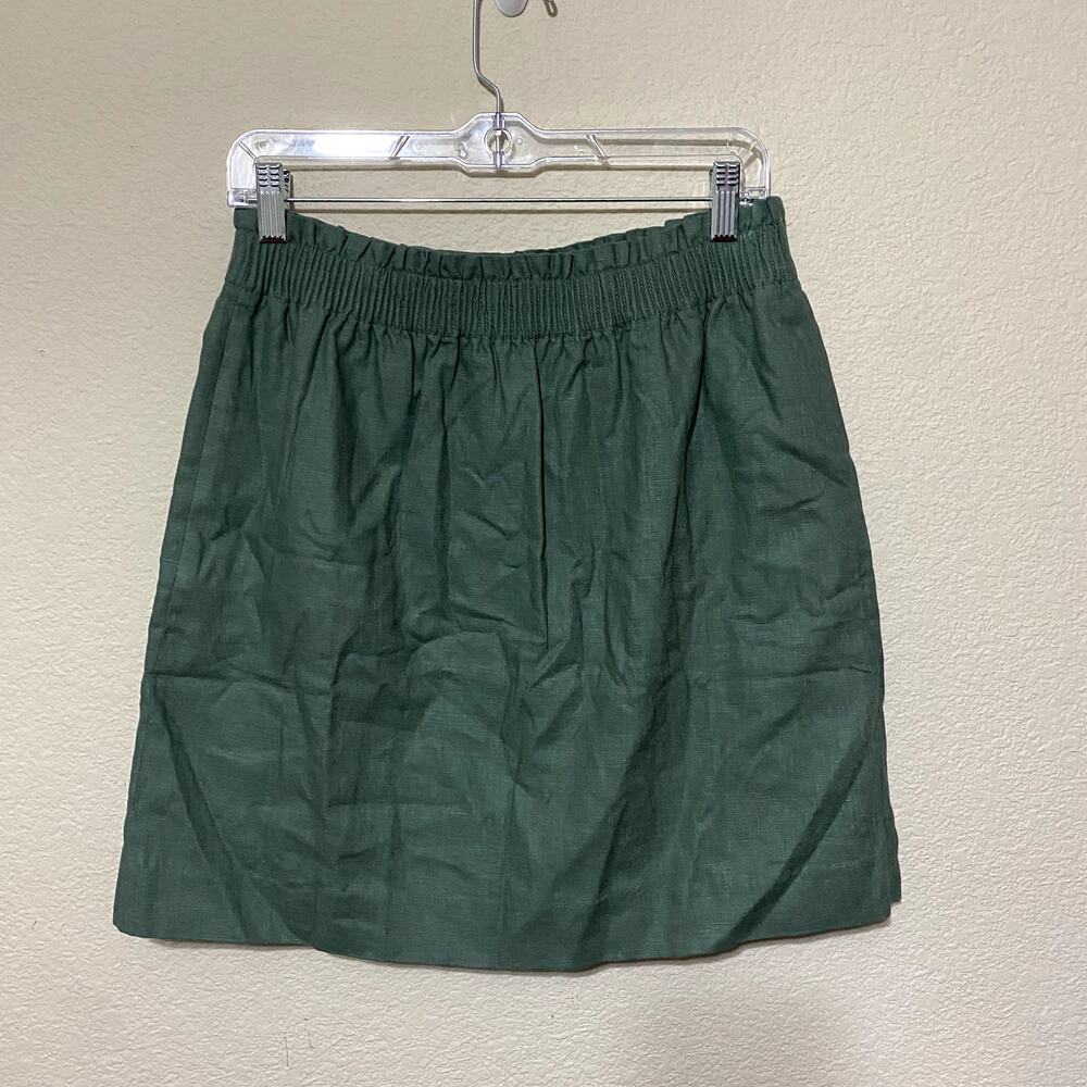 NWT FLAW J.Crew Factory Linen-Cotton Blend City Skirt A-Line Size 8 Linen Work